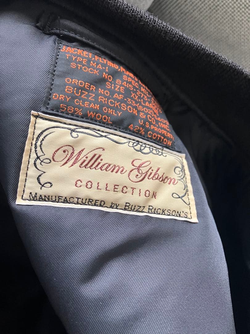 バズリクソンズウィリアムギブソンma1GOLD MA1comoliシュガーケーン