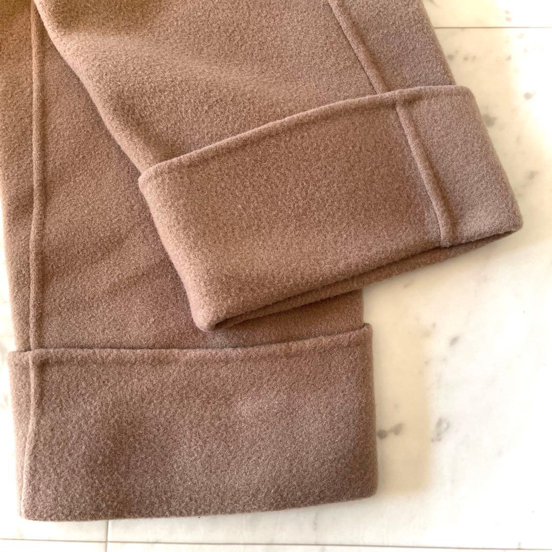 美品＊スピック＆スパン ダブルモッサリバーフーディーガウンコート カシミヤ混