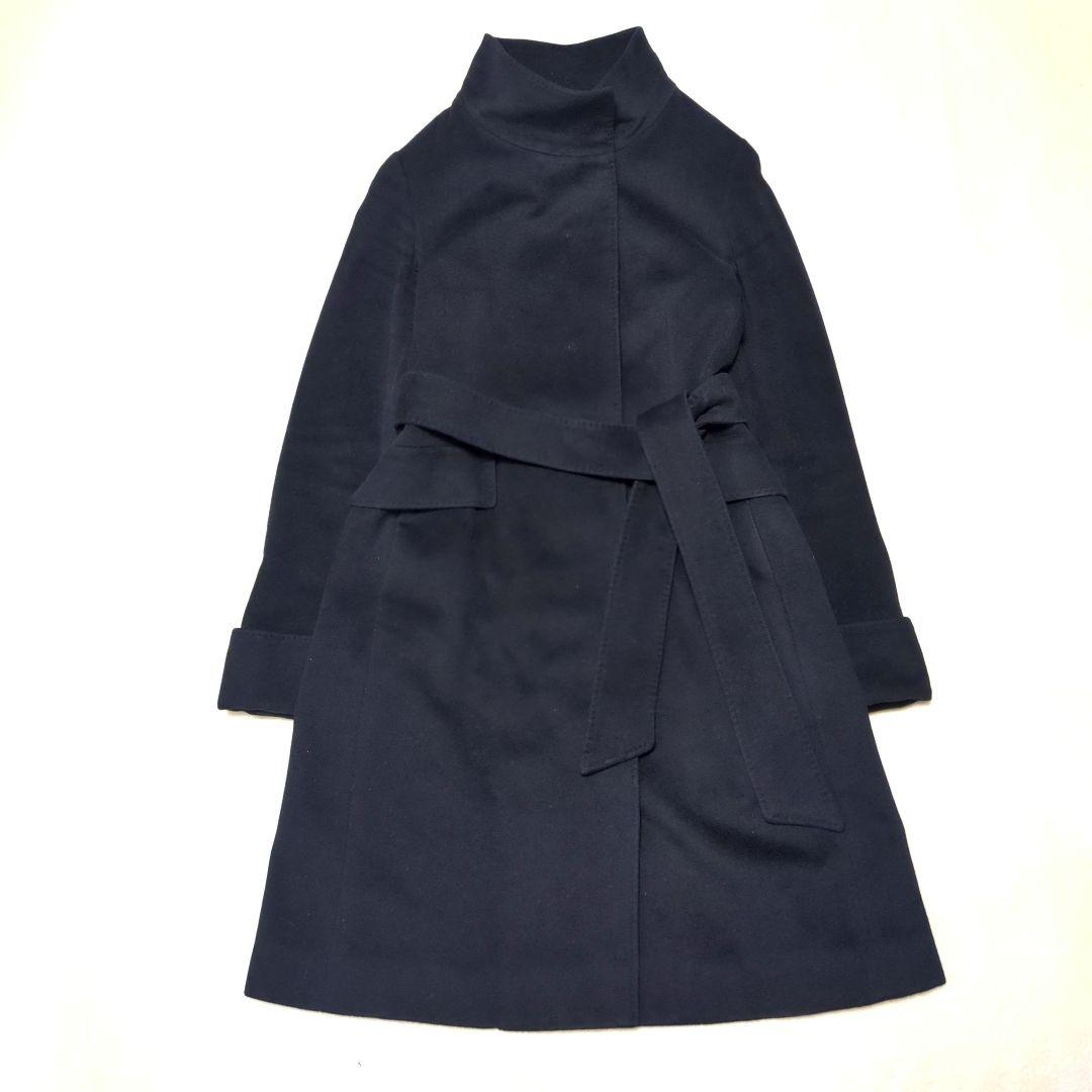 23区✨COLOMBO ウール カシミヤ ビーバー スタンドカラー コート 黒