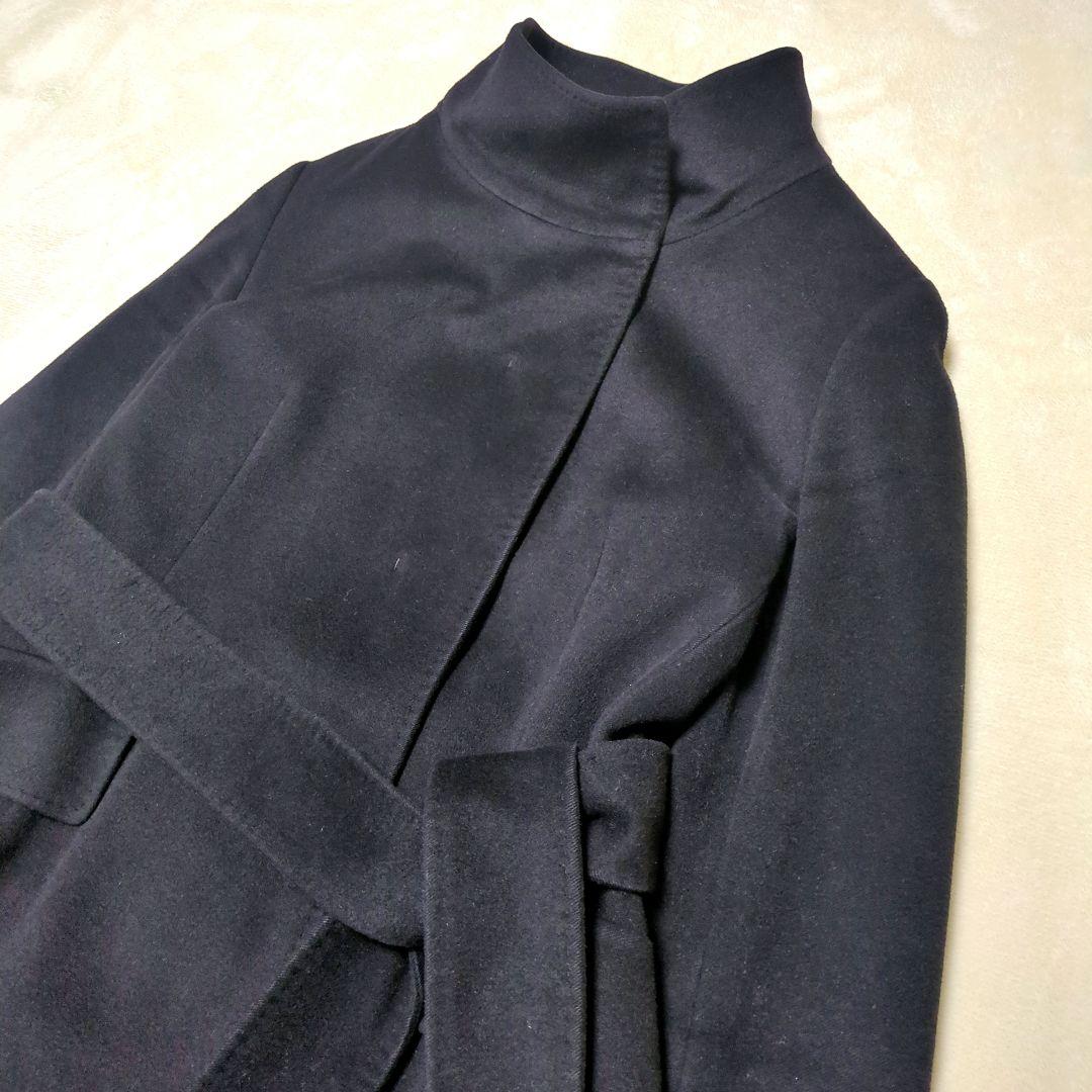 23区✨COLOMBO ウール カシミヤ ビーバー スタンドカラー コート 黒