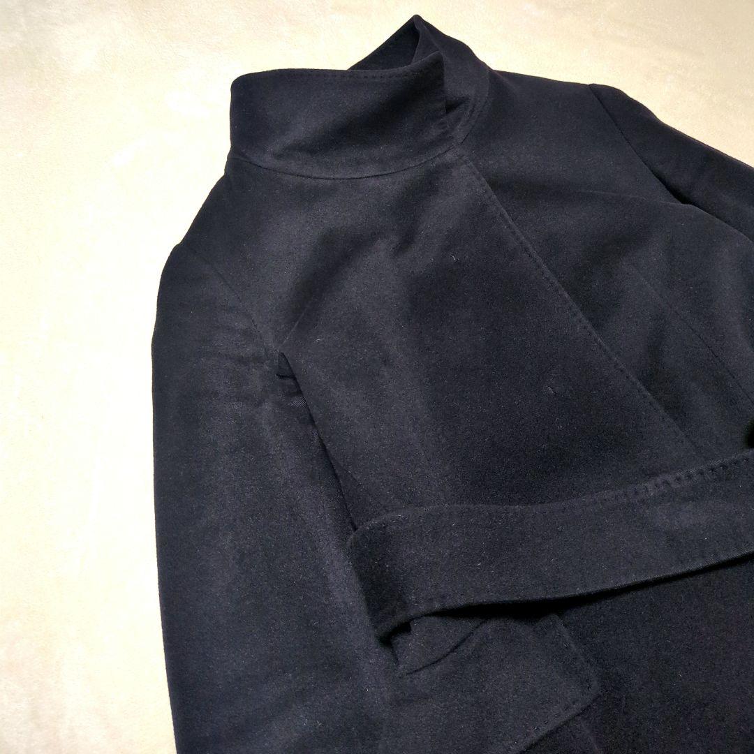 23区✨COLOMBO ウール カシミヤ ビーバー スタンドカラー コート 黒