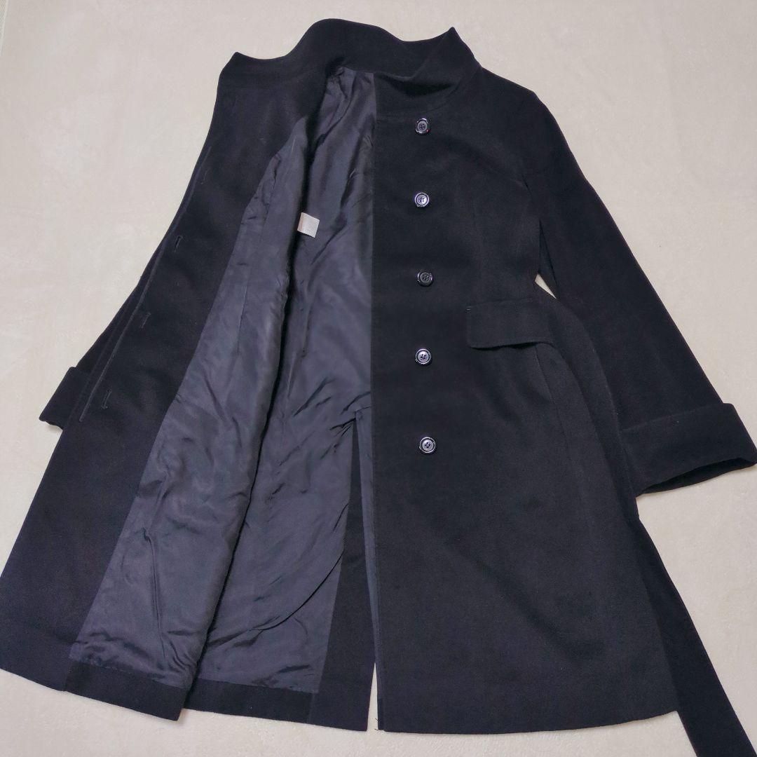 23区✨COLOMBO ウール カシミヤ ビーバー スタンドカラー コート 黒