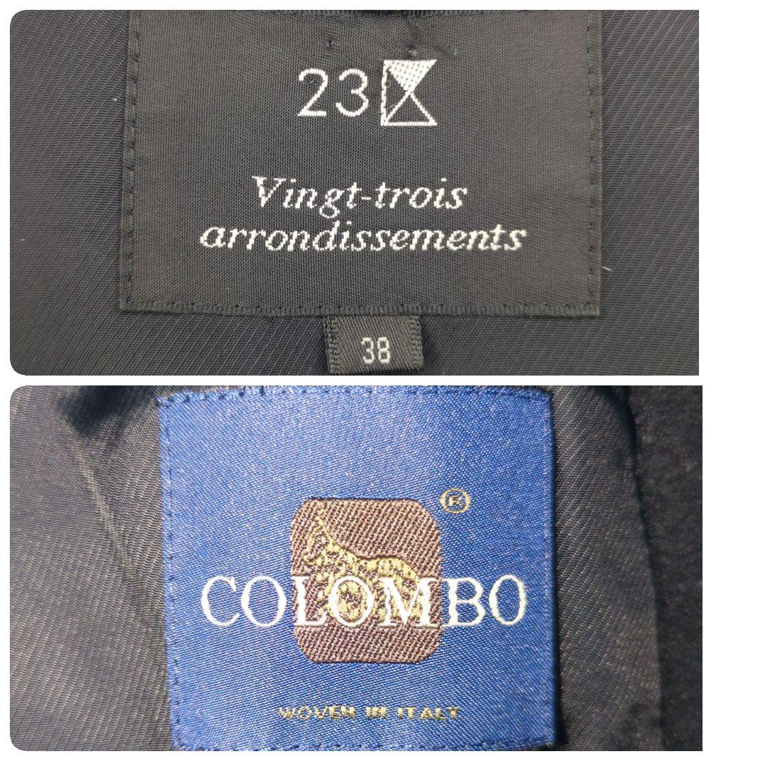 23区✨COLOMBO ウール カシミヤ ビーバー スタンドカラー コート 黒