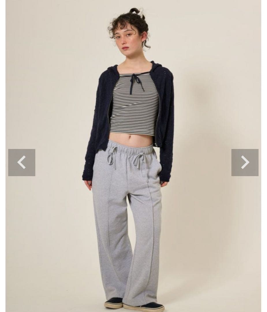 アイレット柄 ニットフーディー TINA：JOJUN