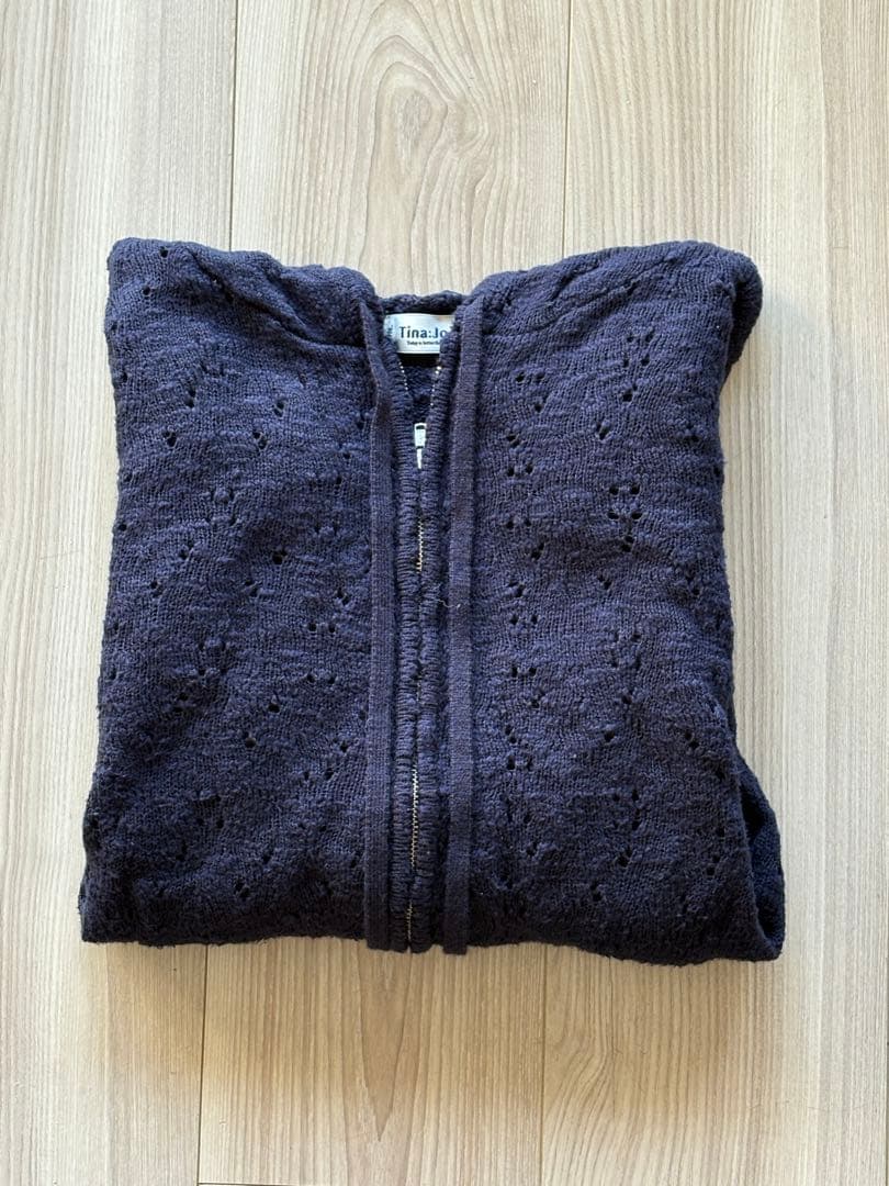 アイレット柄 ニットフーディー TINA：JOJUN