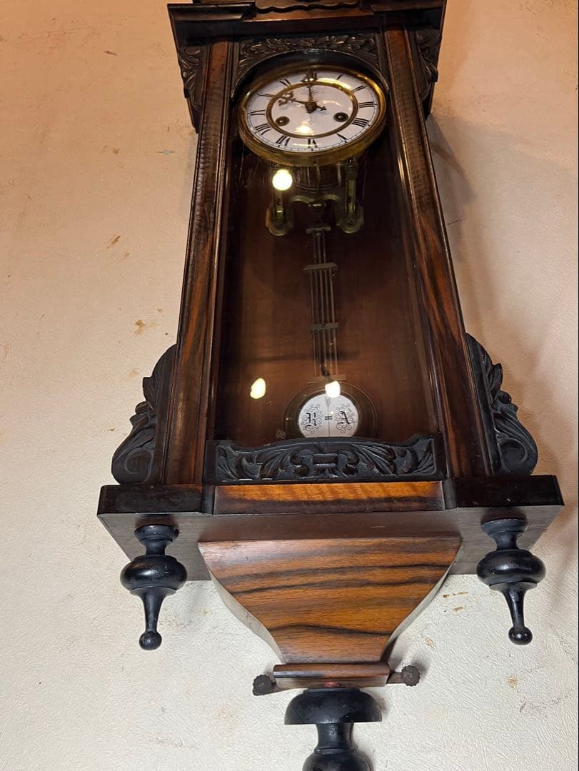 ユンハンス　黒柿　柱時計　古時計　振り子　ゼンマイ　ボンボン　レトロ　精工舎