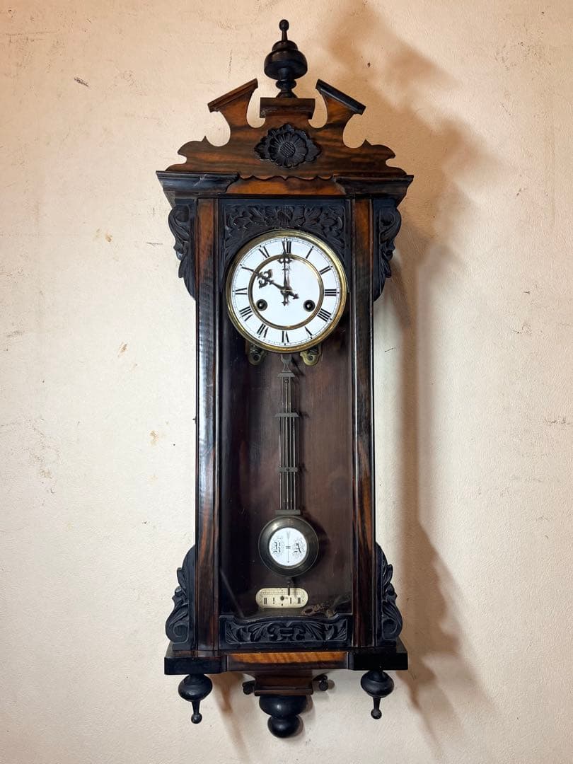 ユンハンス　黒柿　柱時計　古時計　振り子　ゼンマイ　ボンボン　レトロ　精工舎