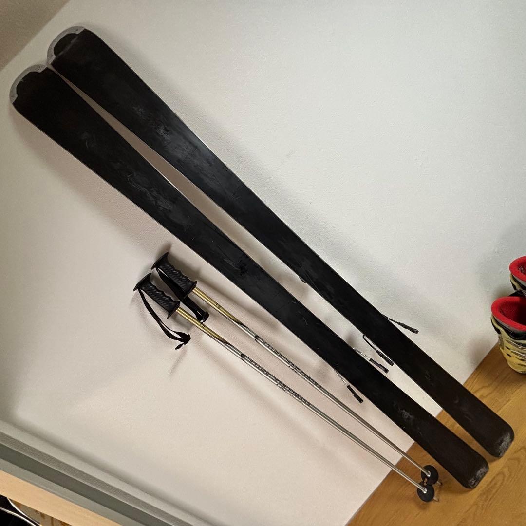 メンズスキー板セット　Swallow 165cm 27-27.5cm ストック付