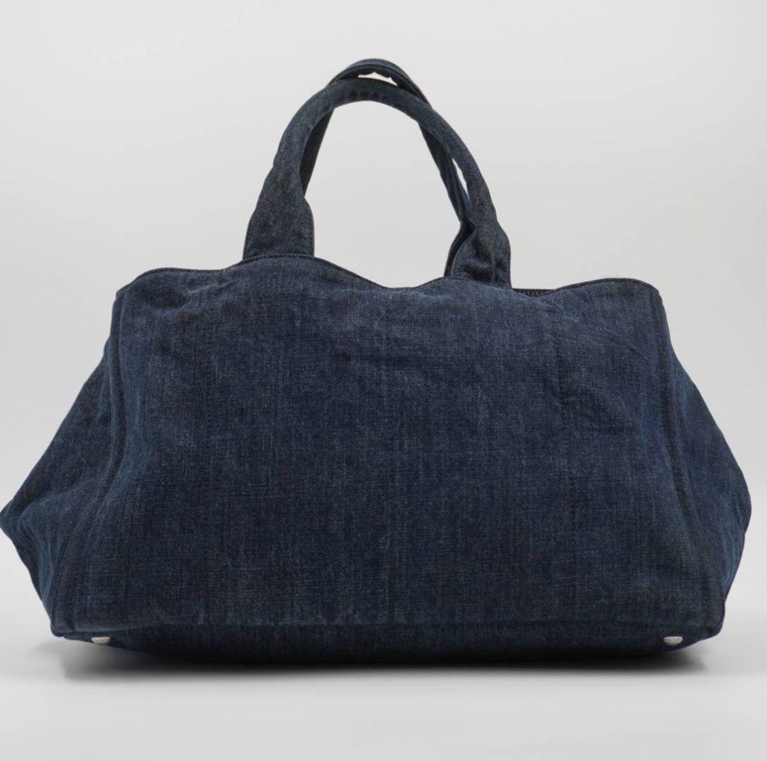 希少✨ギャラ付 プラダ　カナパ　ビジュー　スタッズ　Y2K　トートバック　デニム