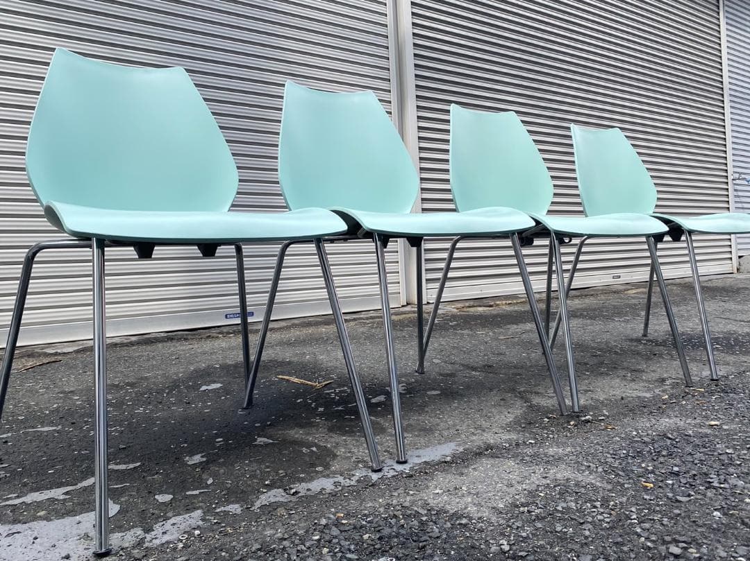 A329◆kartell MAUI◆カルテル マウイ チェア 4脚 ペールブルー