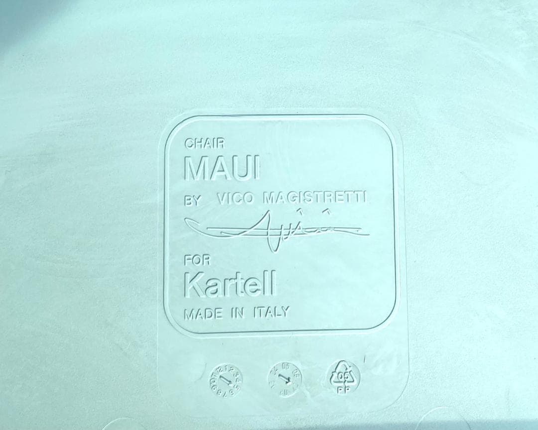 A329◆kartell MAUI◆カルテル マウイ チェア 4脚 ペールブルー
