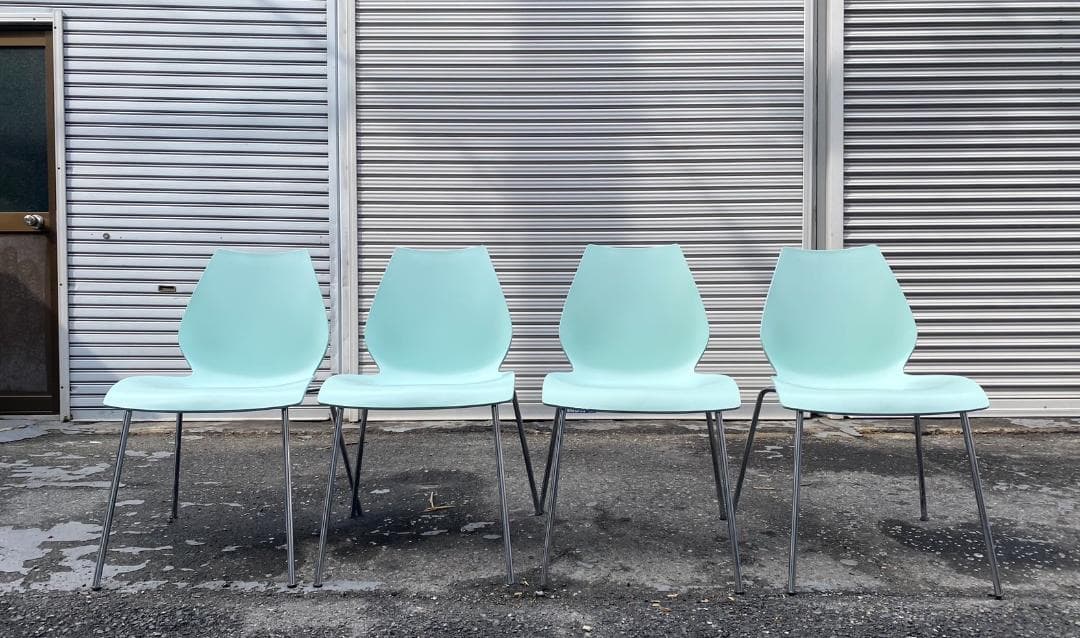 A329◆kartell MAUI◆カルテル マウイ チェア 4脚 ペールブルー