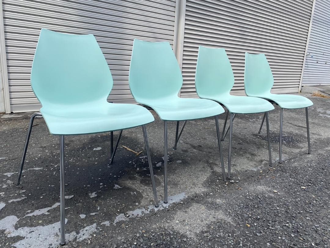 A329◆kartell MAUI◆カルテル マウイ チェア 4脚 ペールブルー
