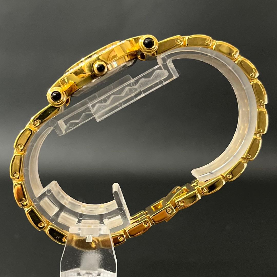 【極美品】ルイラーセル　天然ルビー＆クリスタル 24K金メッキ 腕時計