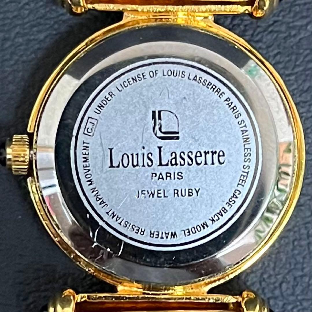 【極美品】ルイラーセル　天然ルビー＆クリスタル 24K金メッキ 腕時計