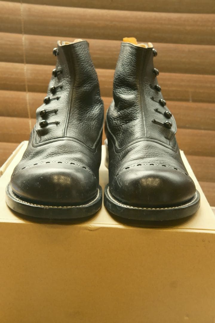 靴 PICKER CLOTHING BUTTON BOOTS 8 1/2 BLK