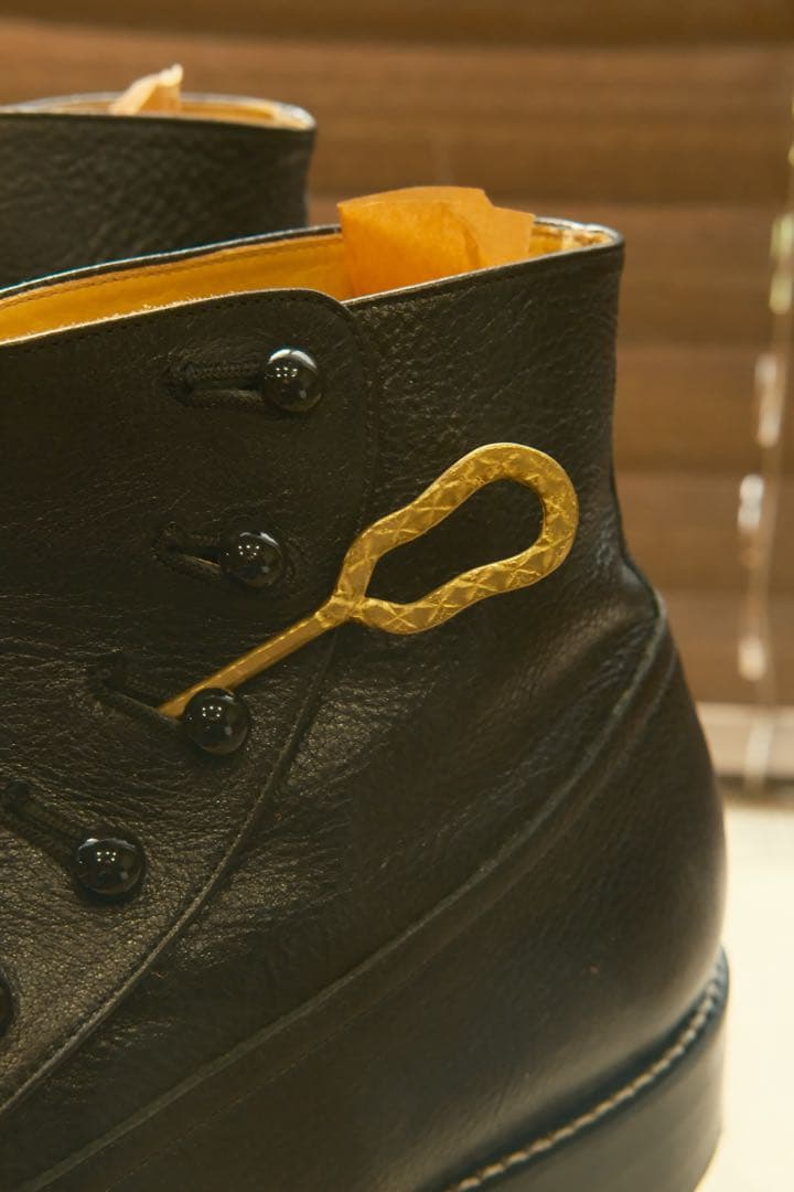 靴 PICKER CLOTHING BUTTON BOOTS 8 1/2 BLK