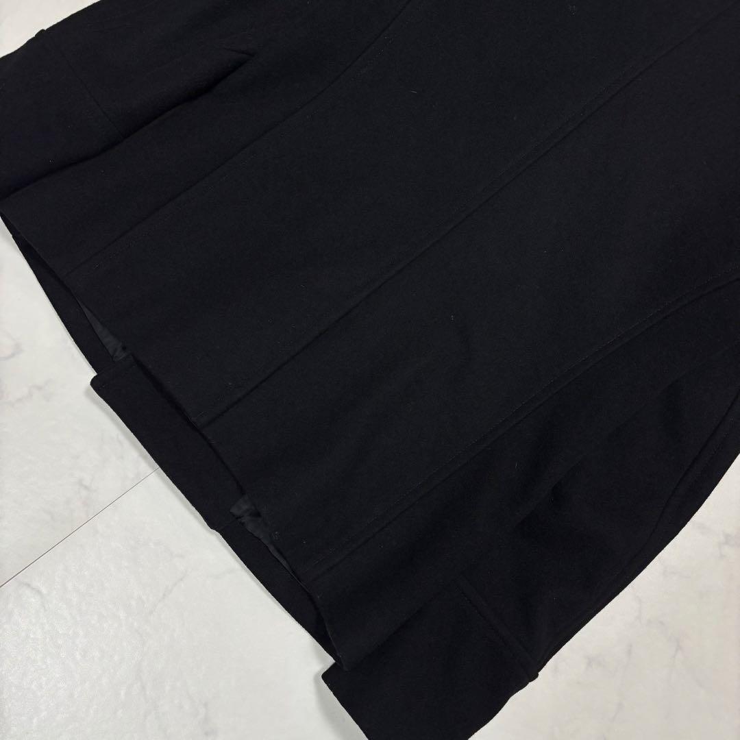 極美品 アタッチメント ウール ヘビーメルトンピーコート ブラック L相当