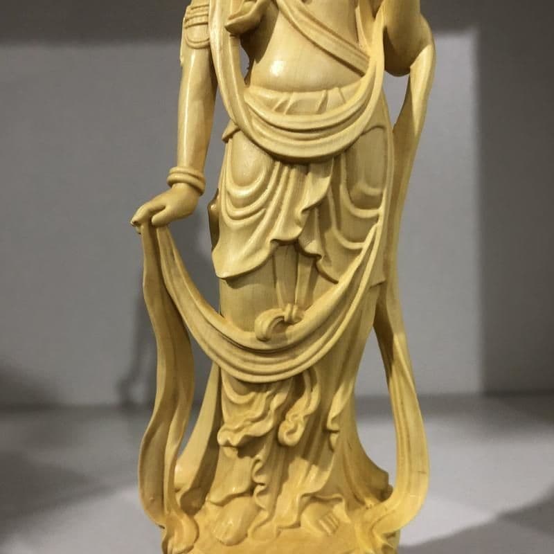 仏像 仏教美術 自在大勢至観音菩薩像 木の雕刻品 木彫り仏像 職人手作り