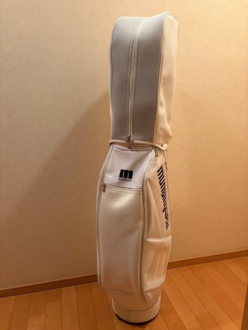 ゴルフ muningwear キャディバッグ ホワイト