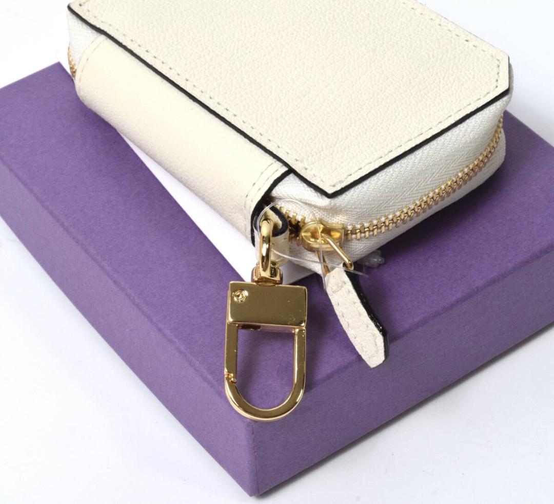 新品 ラルコバレーノ スマートWキーケース やぎ革 ホワイト トープ イタリア製