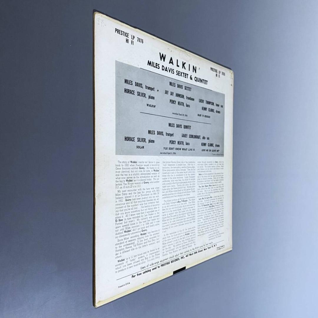 ★極レア！【USオリジ/MONO/NYC/深溝/RVG手彫】マイルス ウォーキン