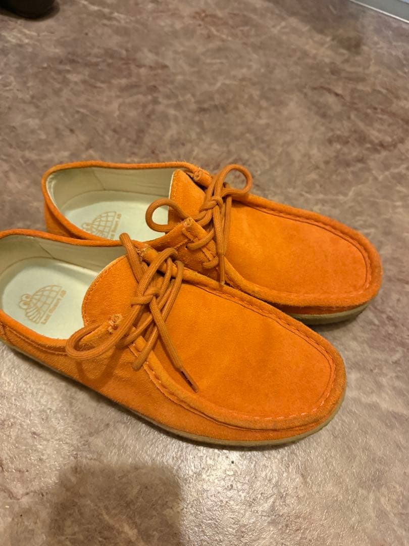 last resort abオレンジ スエード モカシン