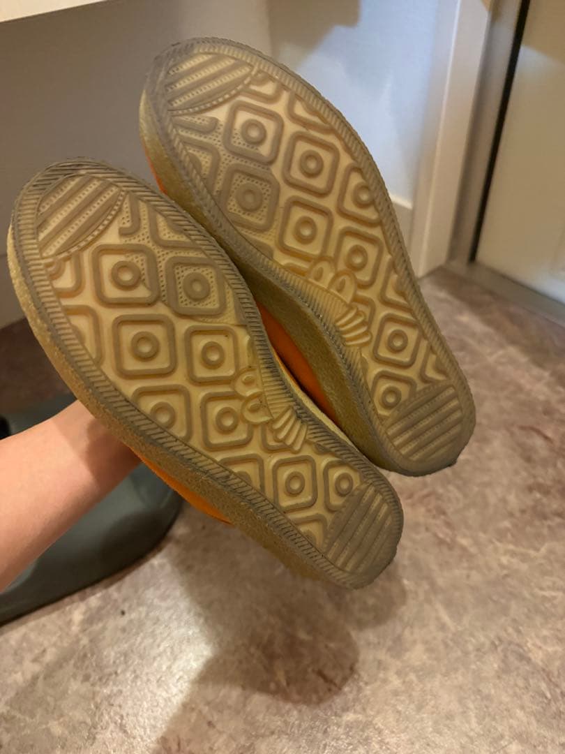 last resort abオレンジ スエード モカシン