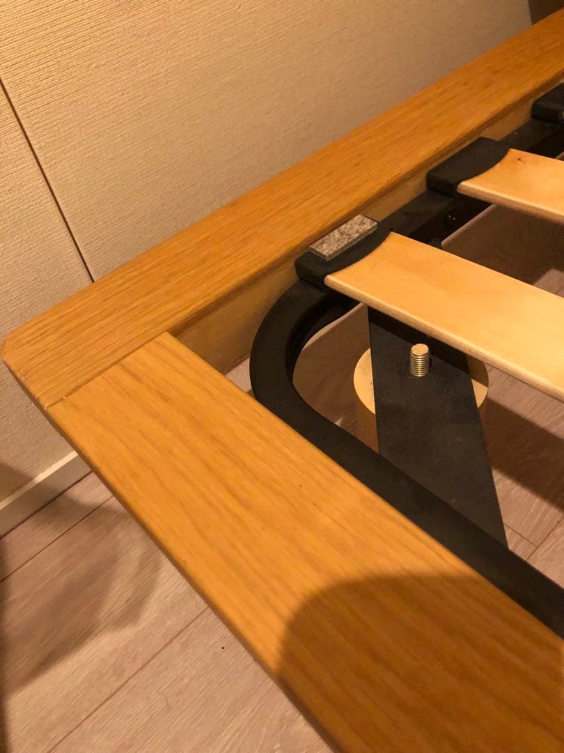 無印良品　オーク材ベッドフレーム、ベッドボード