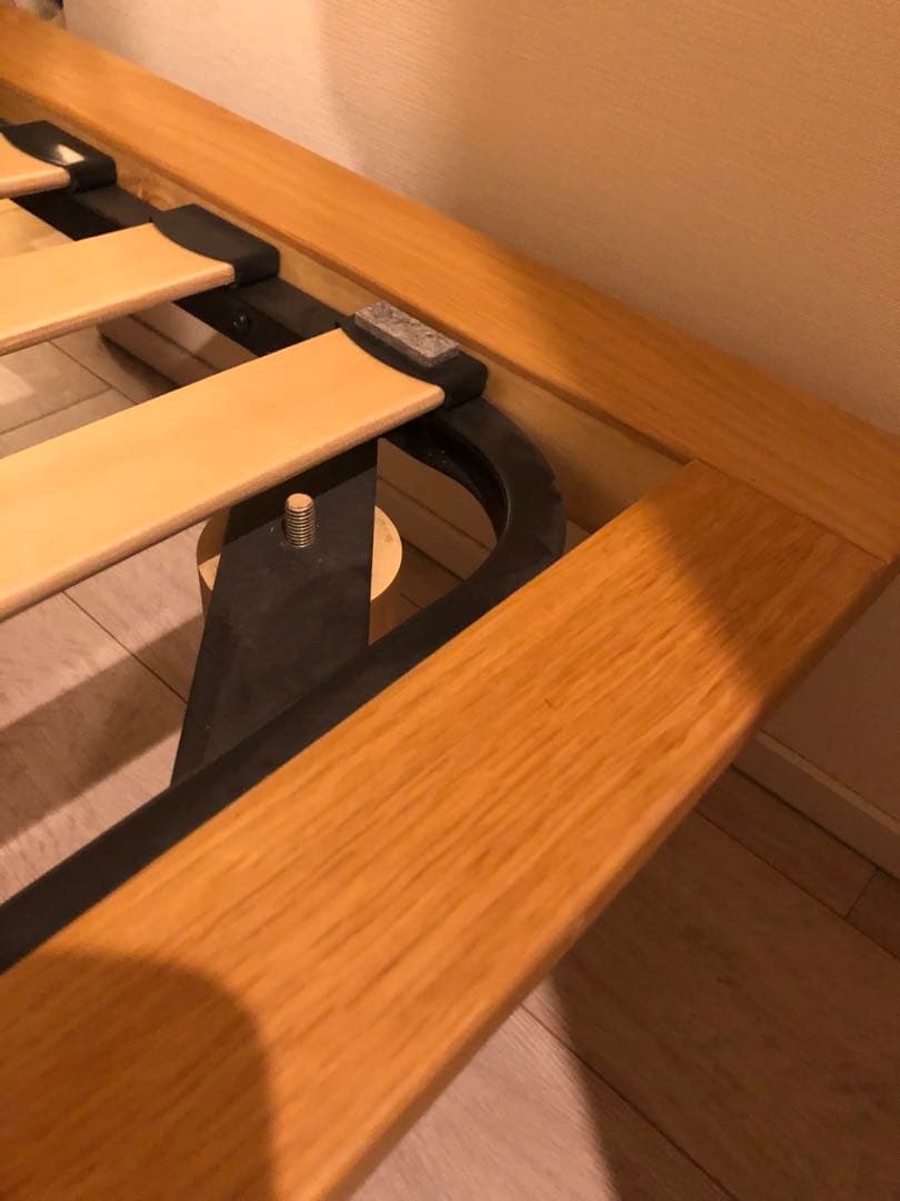 無印良品　オーク材ベッドフレーム、ベッドボード