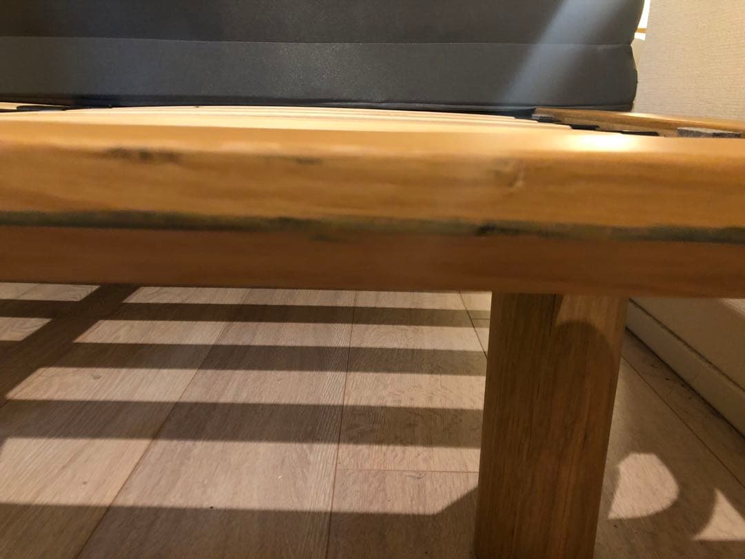 無印良品　オーク材ベッドフレーム、ベッドボード