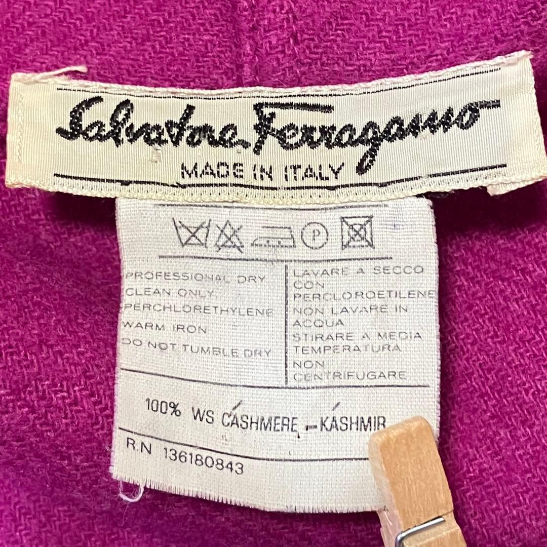 フェラガモ［カシミヤ100%］ケープコート　ガウン　ポンチョ　ストール　フリンジ