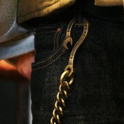 希少 WEIRDO スパナウォレットチェーン ブラス製ゴールド GLADHAND