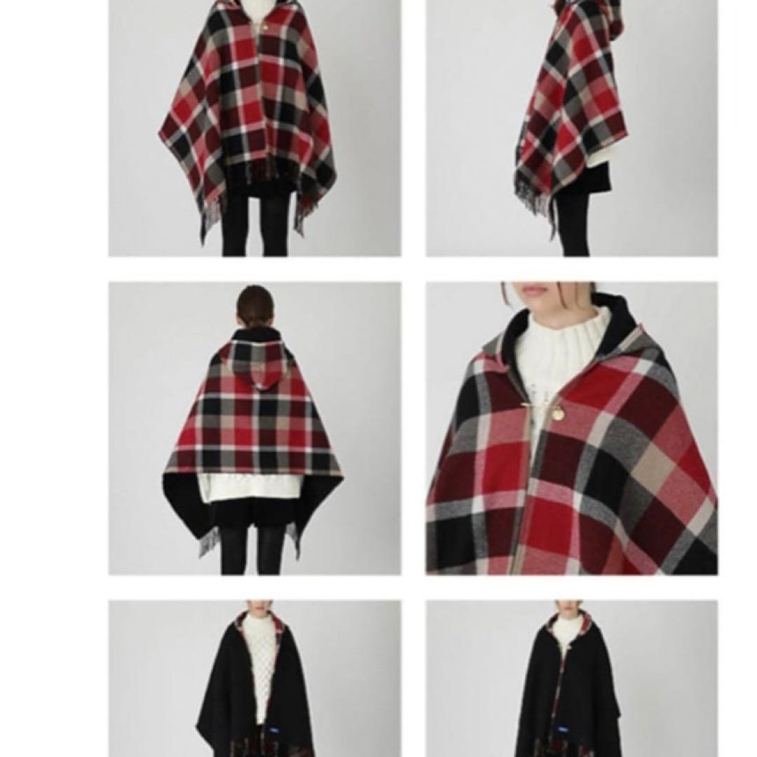 ブルーレーベルクレストブリッジ/リバーシブルショール/ポンチョ