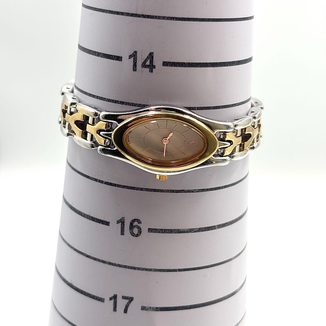 稼働品 イヴサンローラン 腕時計 レディース オーバル バングルウォッチ y2k