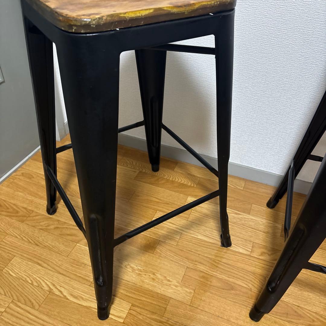 木製スツール2脚セット