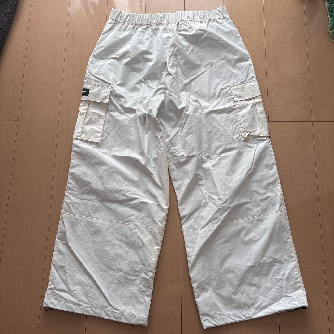【HIMANI】　SNJ-405 ホワイト　スノボード　ワイドカーゴパンツ