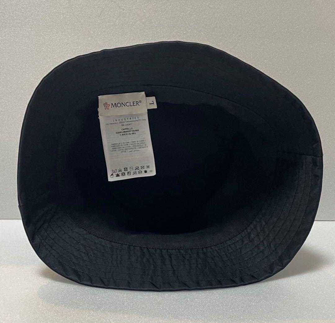 【半額以下】モンクレール 黒バケットハット ロゴ刺繍