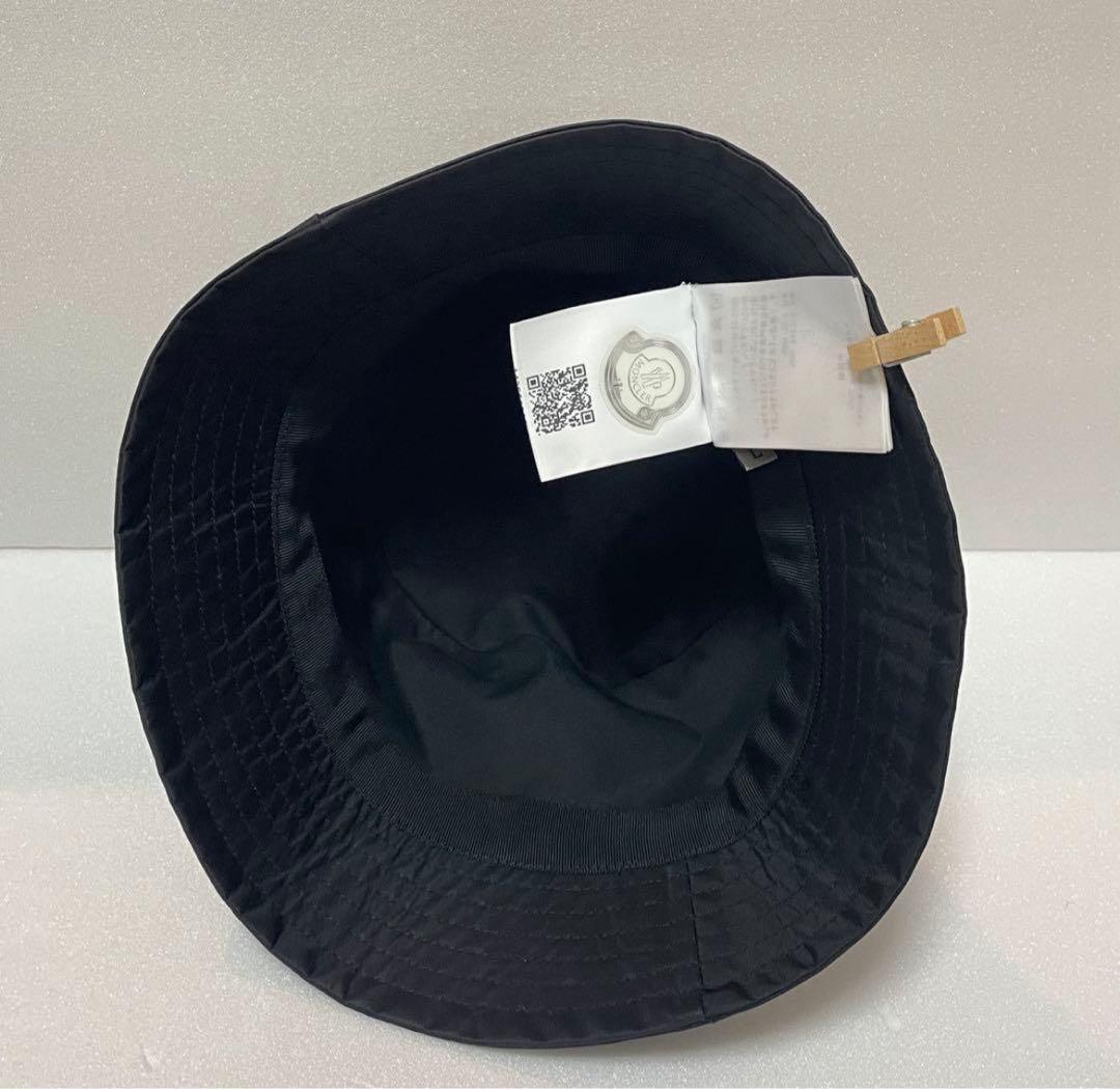 【半額以下】モンクレール 黒バケットハット ロゴ刺繍