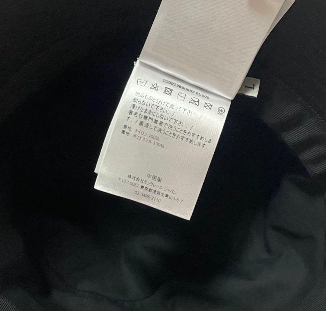 【半額以下】モンクレール 黒バケットハット ロゴ刺繍