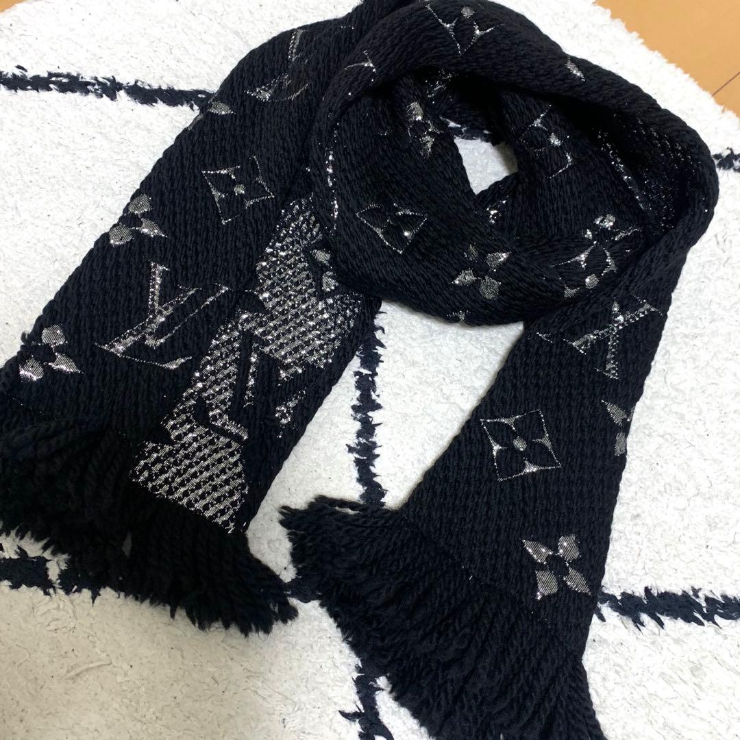 極美品 LOUIS VUITTON ルイヴィトン ロゴマニア マフラー