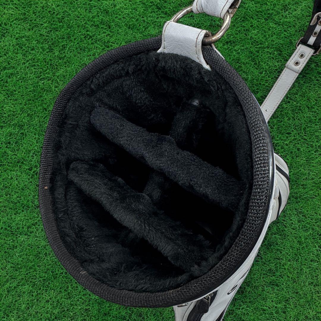 Titleist キャディバッグ 9型 6分割 レザー グレー ヘッドカバー付き