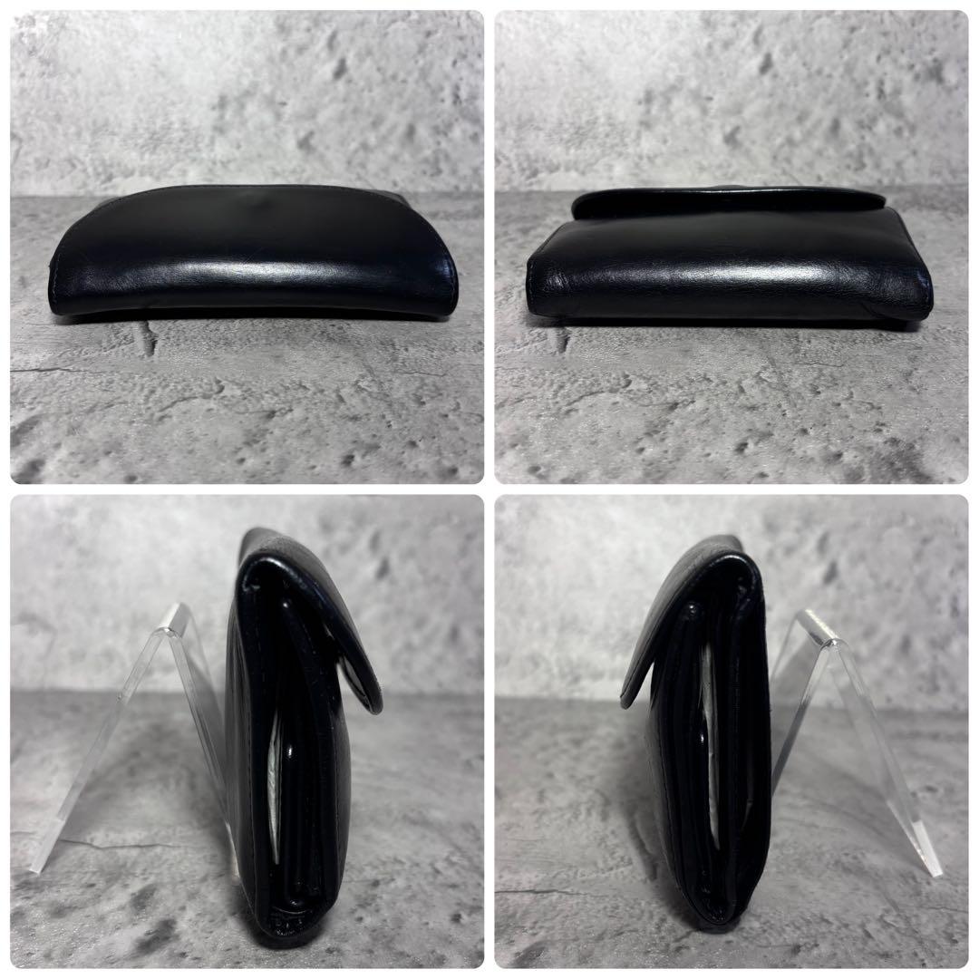 【暇太郎！】ホワイトハウスコックス 3つ折り財布 ブラック 黒 レザー