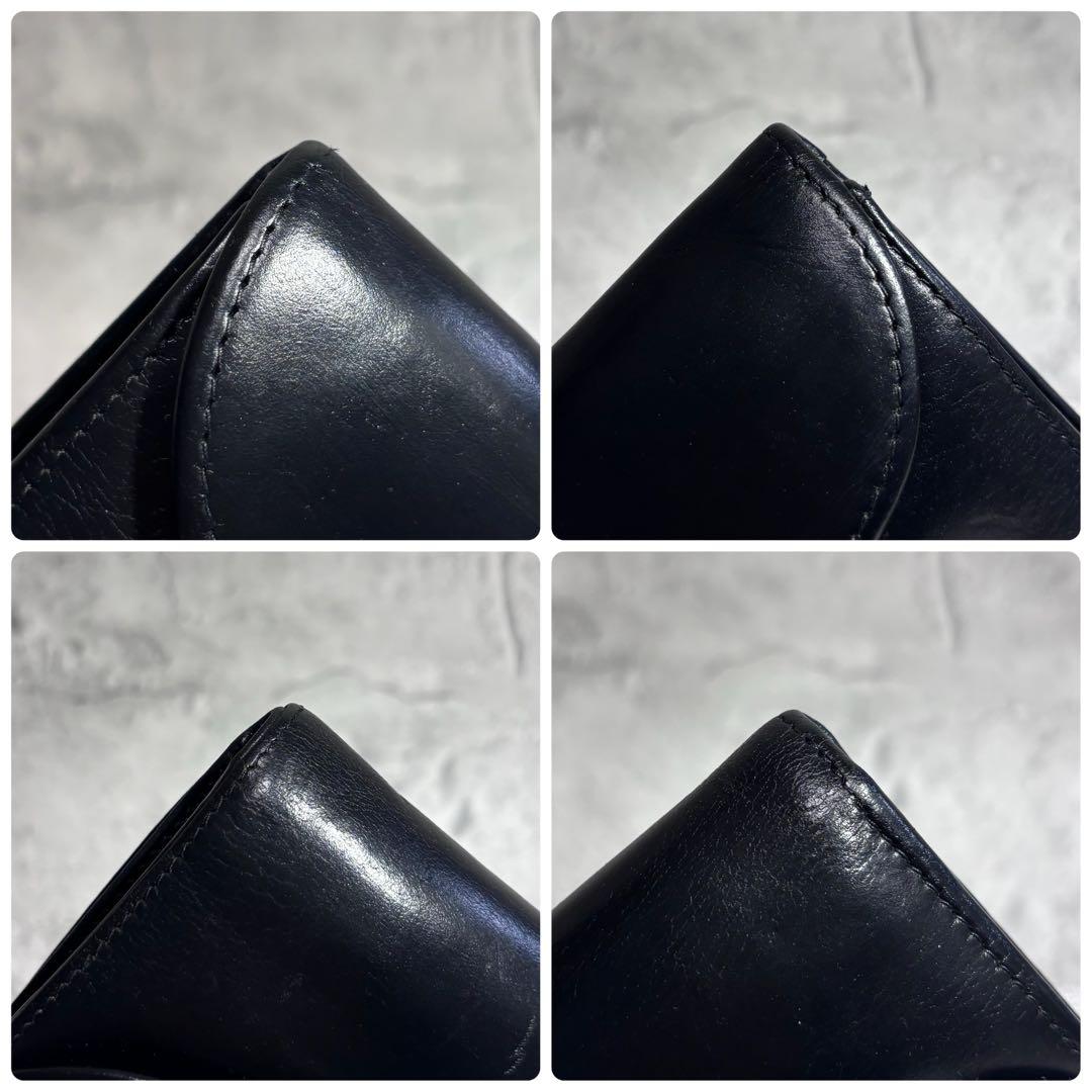 【暇太郎！】ホワイトハウスコックス 3つ折り財布 ブラック 黒 レザー