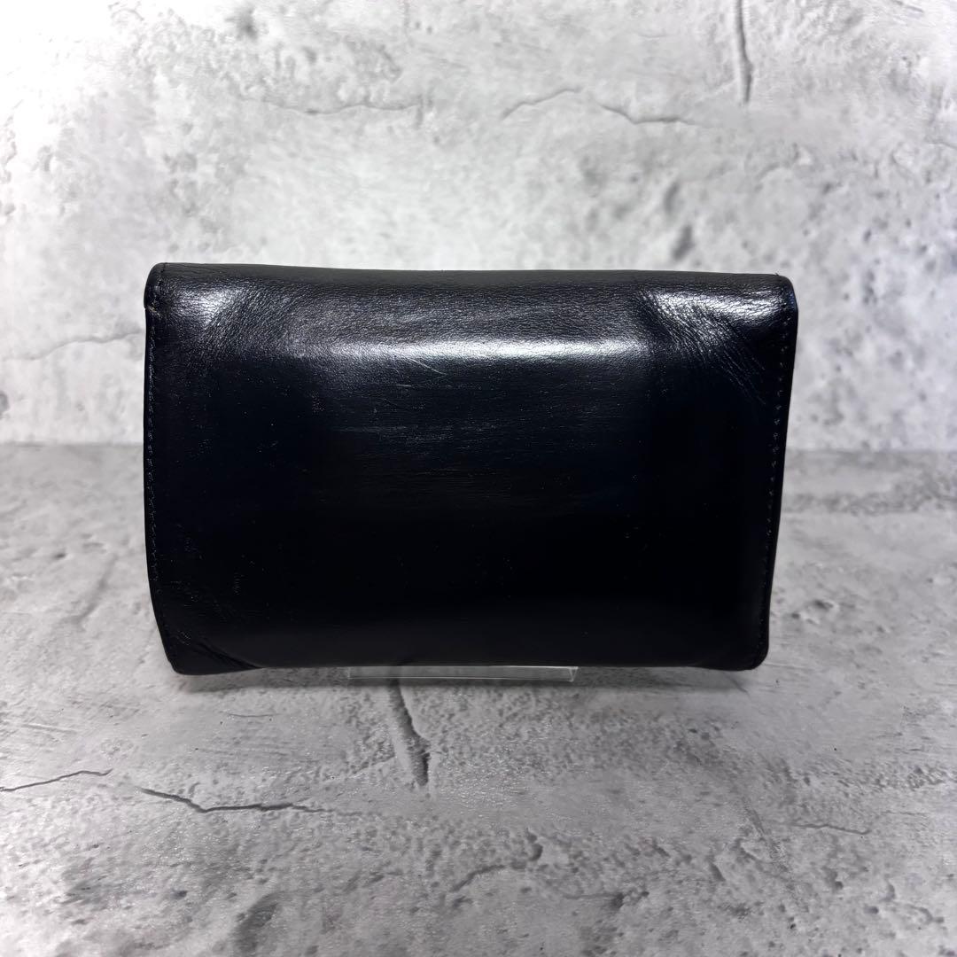 【暇太郎！】ホワイトハウスコックス 3つ折り財布 ブラック 黒 レザー