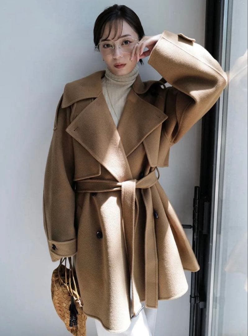 新品未使用【anuans】リバーウールミドルトレンチコート