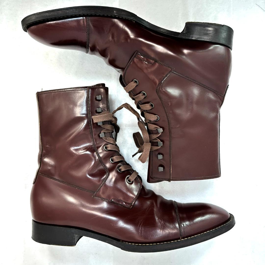 靴 GUCCI LACE UP BOOTS 44E us11 29cm Brown