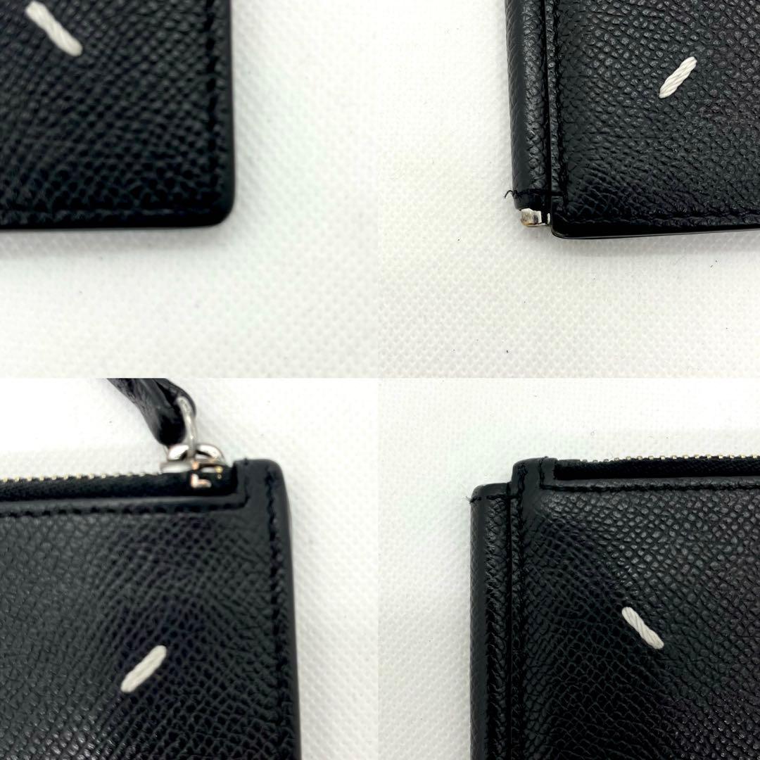 近年/極美品✨メゾンマルジェラ マネークリップ 4ステッチ ブラック レザー