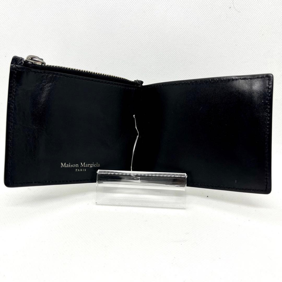 近年/極美品✨メゾンマルジェラ マネークリップ 4ステッチ ブラック レザー