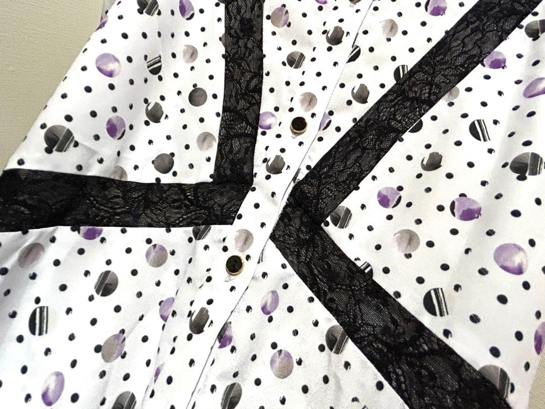 グレースコンチネンタル グラデーションドットワンピース ラベンダー 白 36